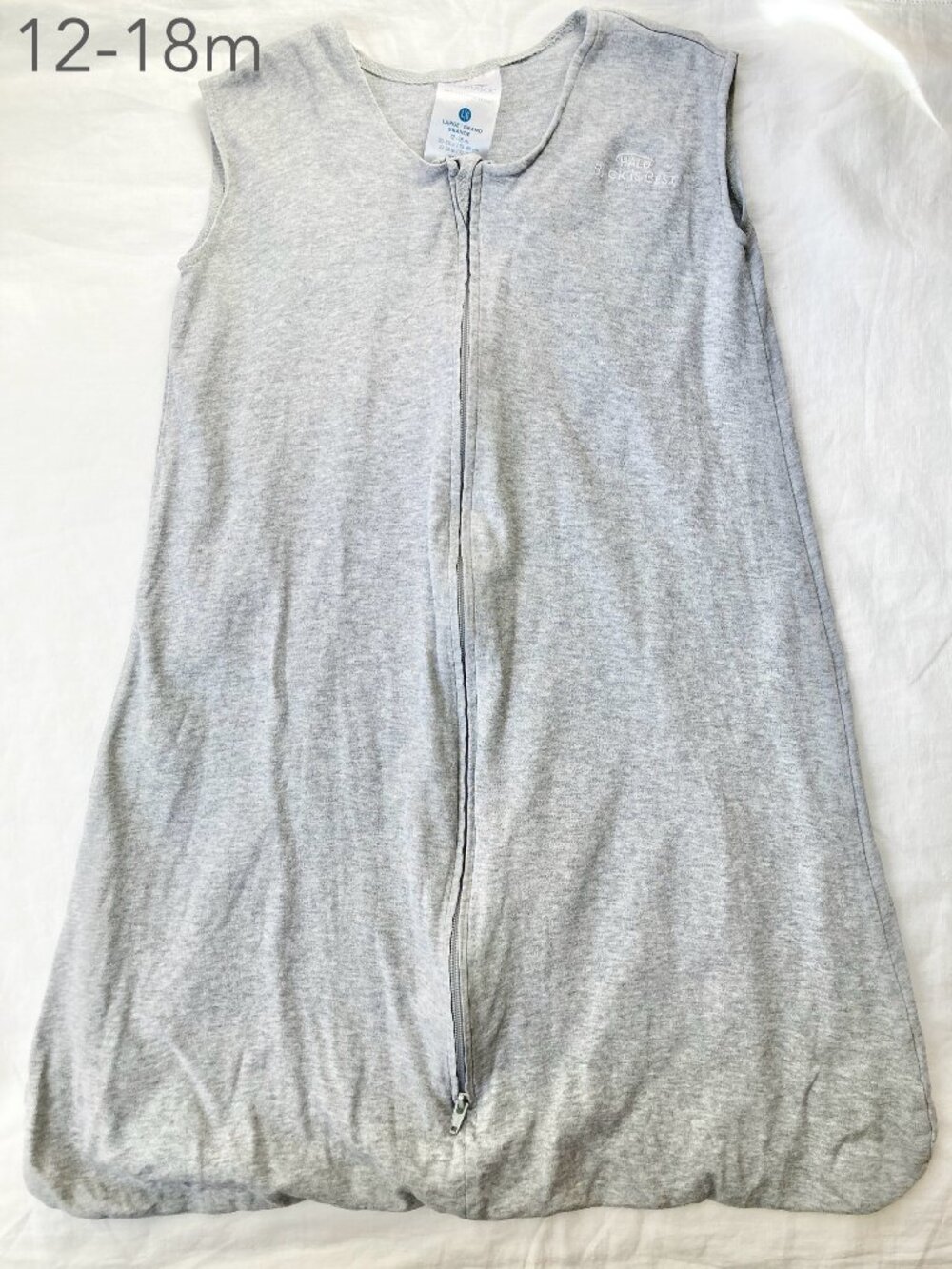 💙2/$25 Halo 12-18 Months Baby Toddler Large Sleep Sack Grey Thin Summer Spring